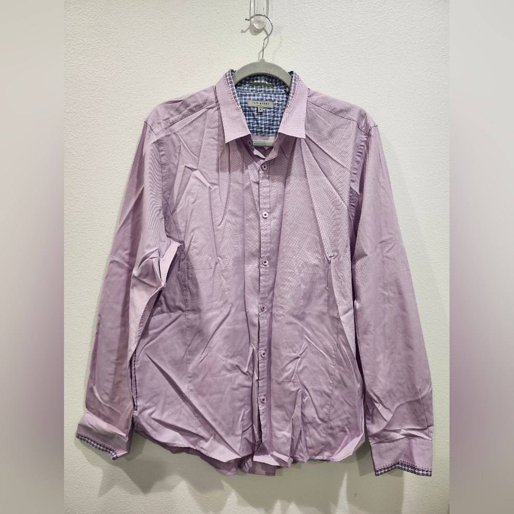 TED BAKER SIZE 6 / XXL BUTTON UP SHIRT DRESS SHIRT PARTY DATE